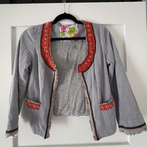 Free People 100% Cotton 3/4 Sleeve Jacket